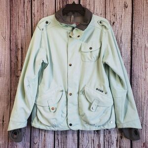 Burton Green Snowboard Jacket Womens Medium Snow Winter Nylon Full Zip